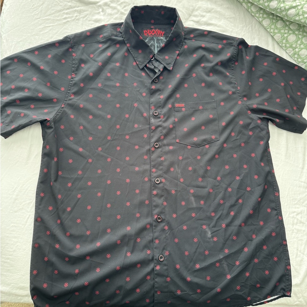 DIXXON “Hail” Black Shirt with Red Pentagrams